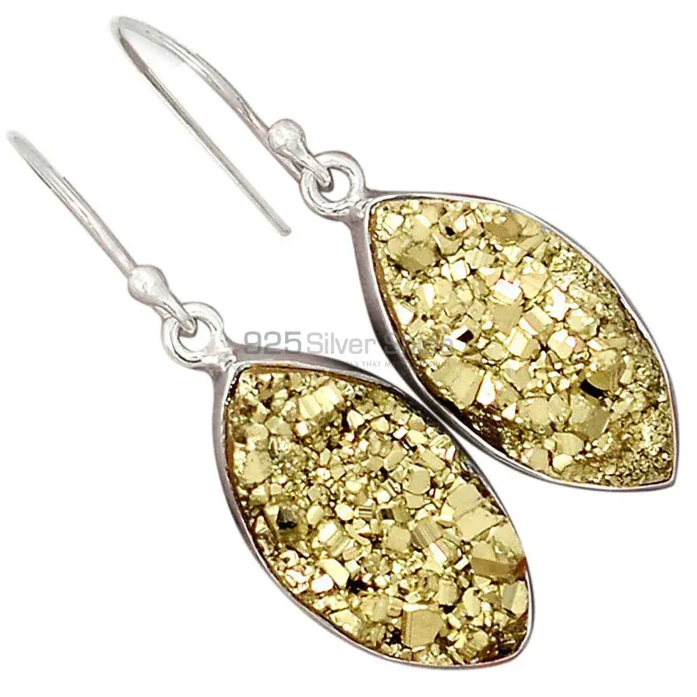 High Quality 925 Sterling Silver Earrings In Druzy Gemstone Jewelry 925SE2376_1