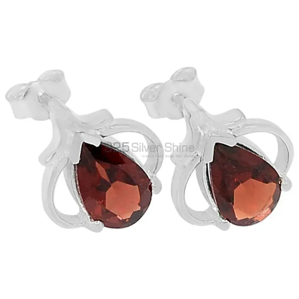 925 Sterling Silver Earrings In Garnet Gemstone Jewelry 925SE424_0