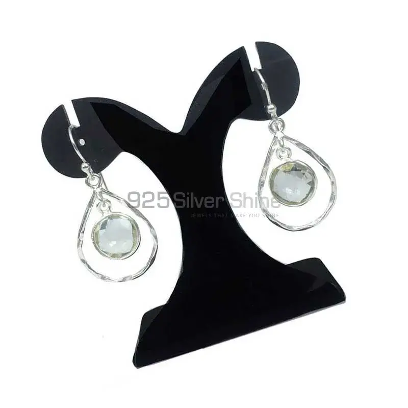 High Quality 925 Sterling Silver Earrings In Green Amethyst Gemstone Jewelry 925SE1284_0