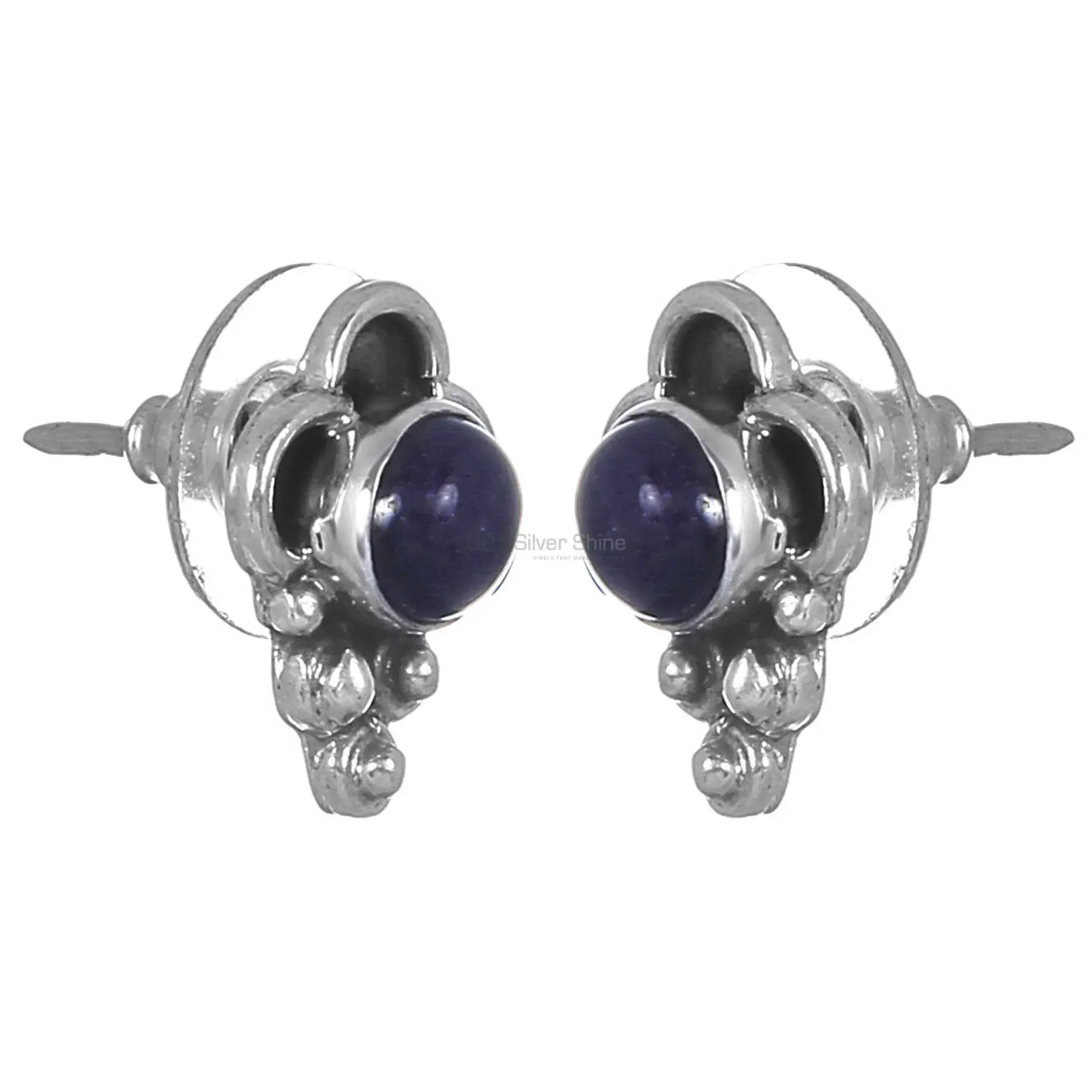 High Quality 925 Sterling Silver Earrings In Lapis Gemstone Jewelry 925SE266_0