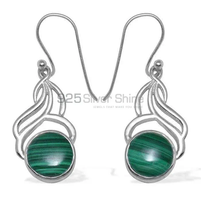 925 Sterling Silver Earrings In Malachite Gemstone Jewelry 925SE819