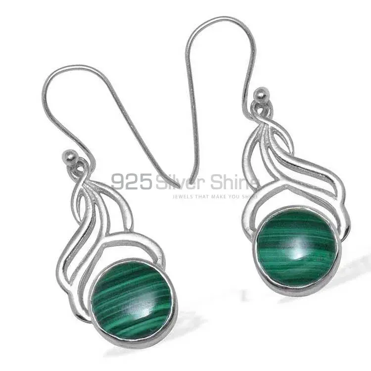 925 Sterling Silver Earrings In Malachite Gemstone Jewelry 925SE819_0