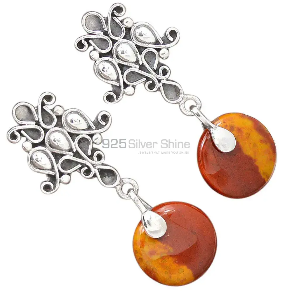 High Quality 925 Sterling Silver Earrings In Mookaite Gemstone Jewelry 925SE2060_1