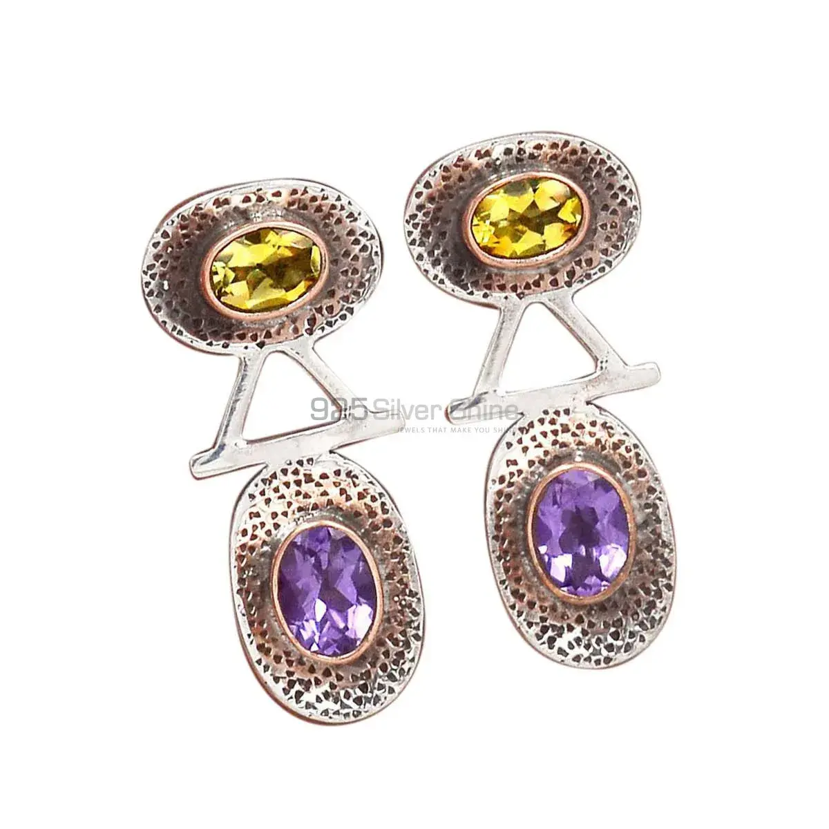High Quality 925 Sterling Silver Earrings In Multi Gemstone Jewelry 925SE2139