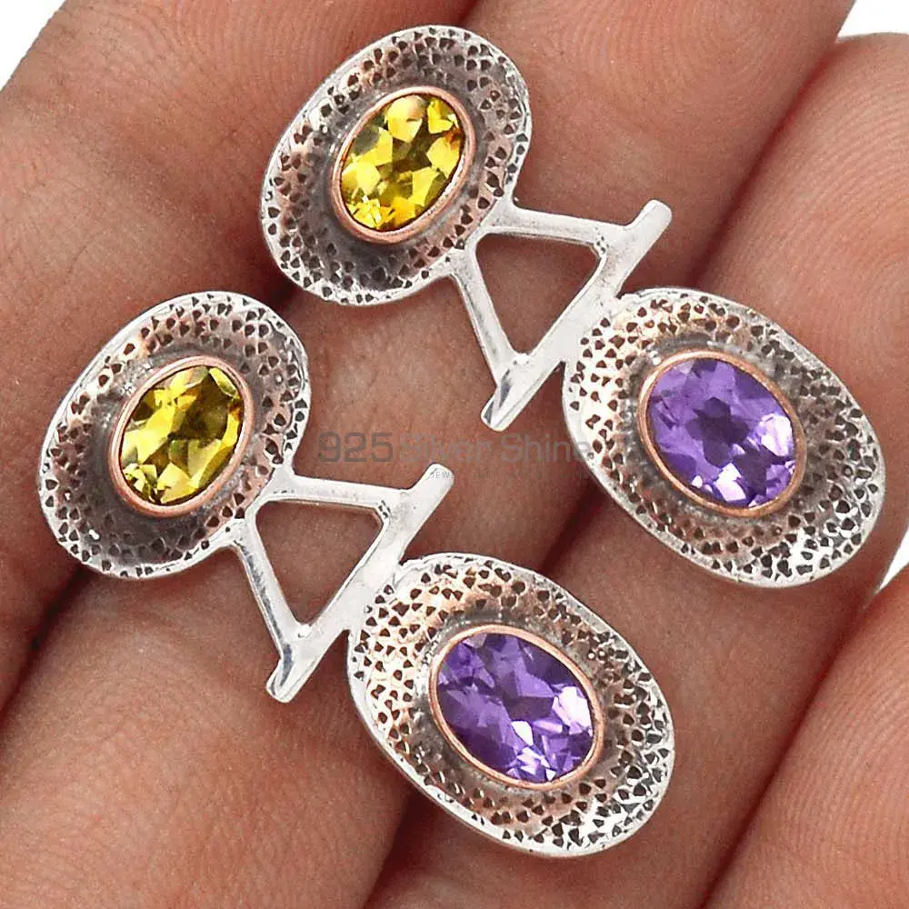 925 Sterling Silver Earrings In Multi Gemstone Jewelry 925SE2139_1