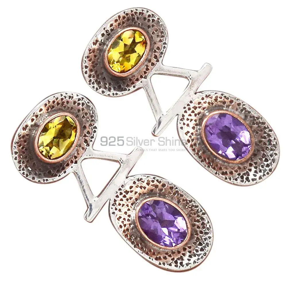High Quality 925 Sterling Silver Earrings In Multi Gemstone Jewelry 925SE2139_1