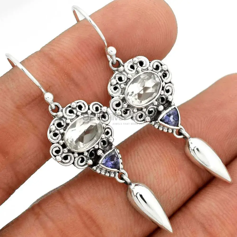High Quality 925 Sterling Silver Earrings In Multi Gemstone Jewelry 925SE2455_0