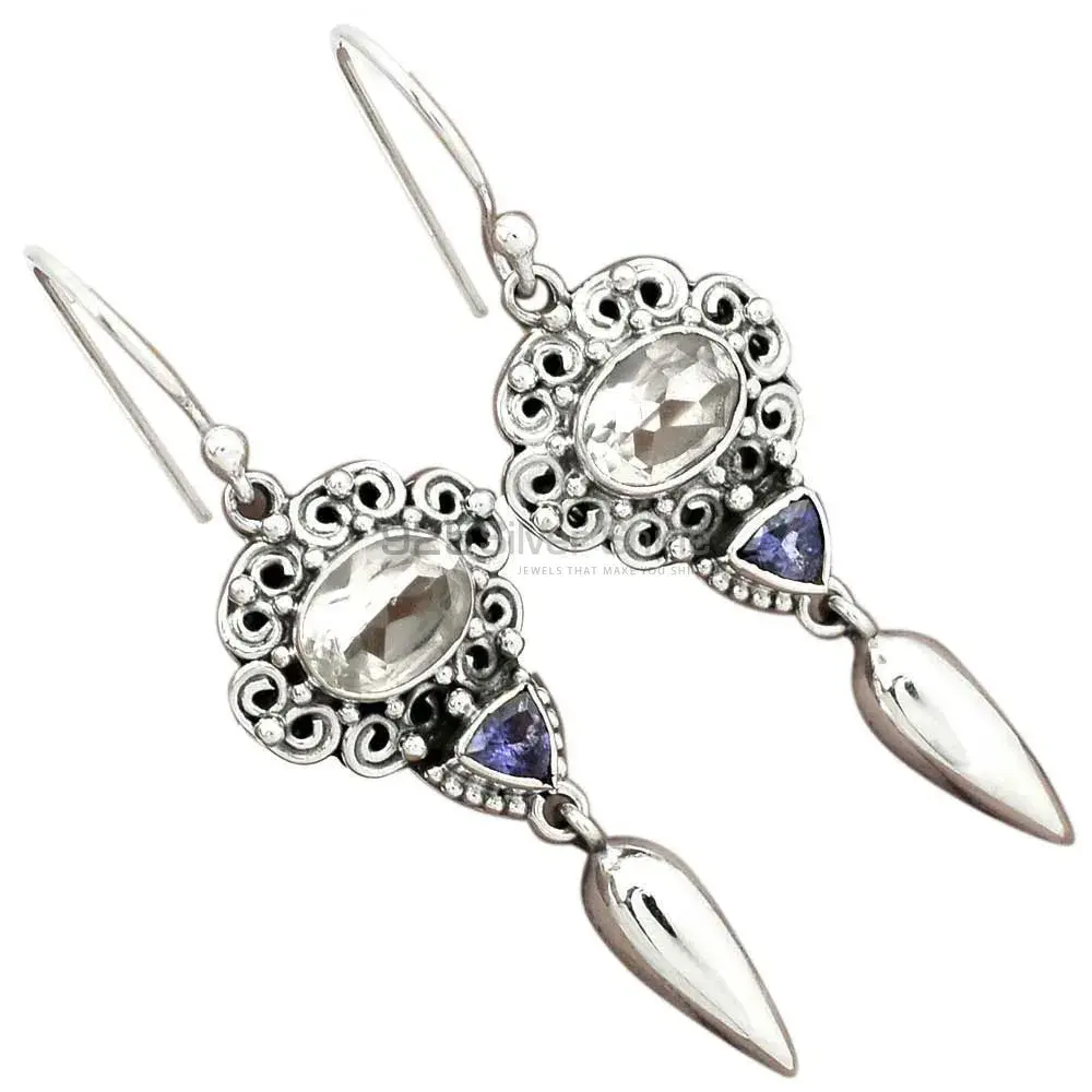High Quality 925 Sterling Silver Earrings In Multi Gemstone Jewelry 925SE2455_1