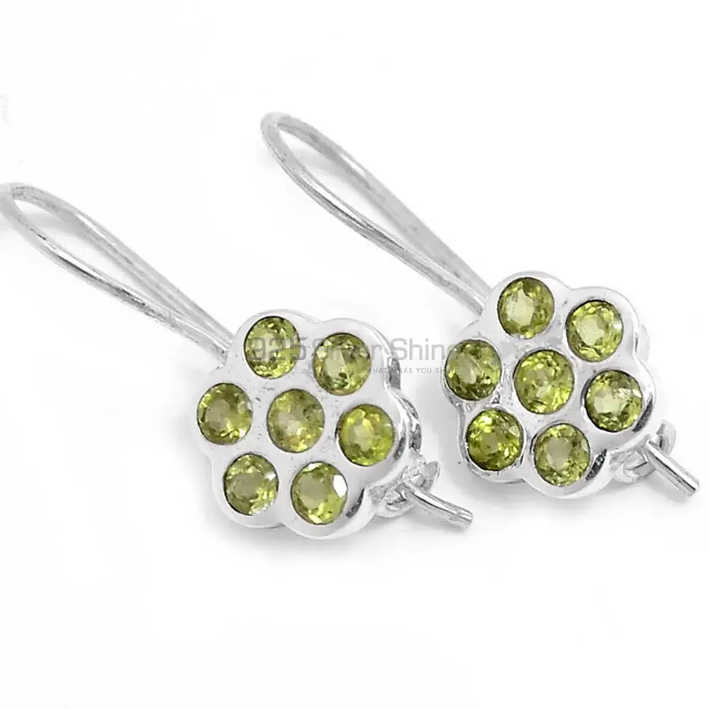 925 Sterling Silver Earrings In Peridot Gemstone Jewelry 925SE661_0