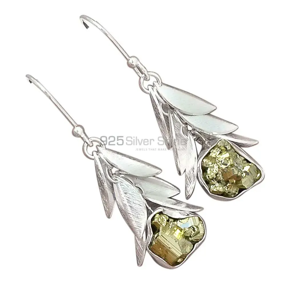 925 Sterling Silver Earrings In Pyrite Gemstone Jewelry 925SE3010_0