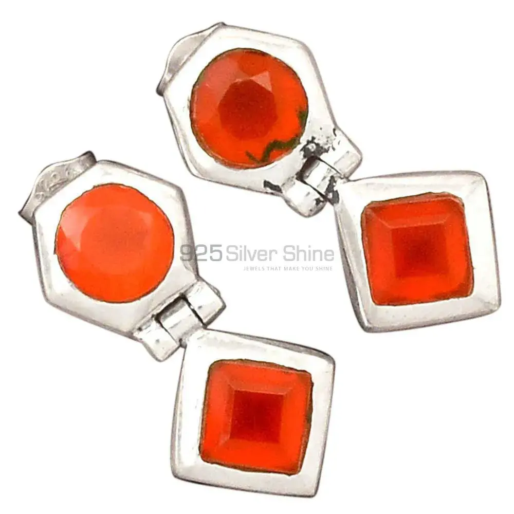 High Quality 925 Sterling Silver Handmade Earrings In Carnelian Gemstone Jewelry 925SE2740_0