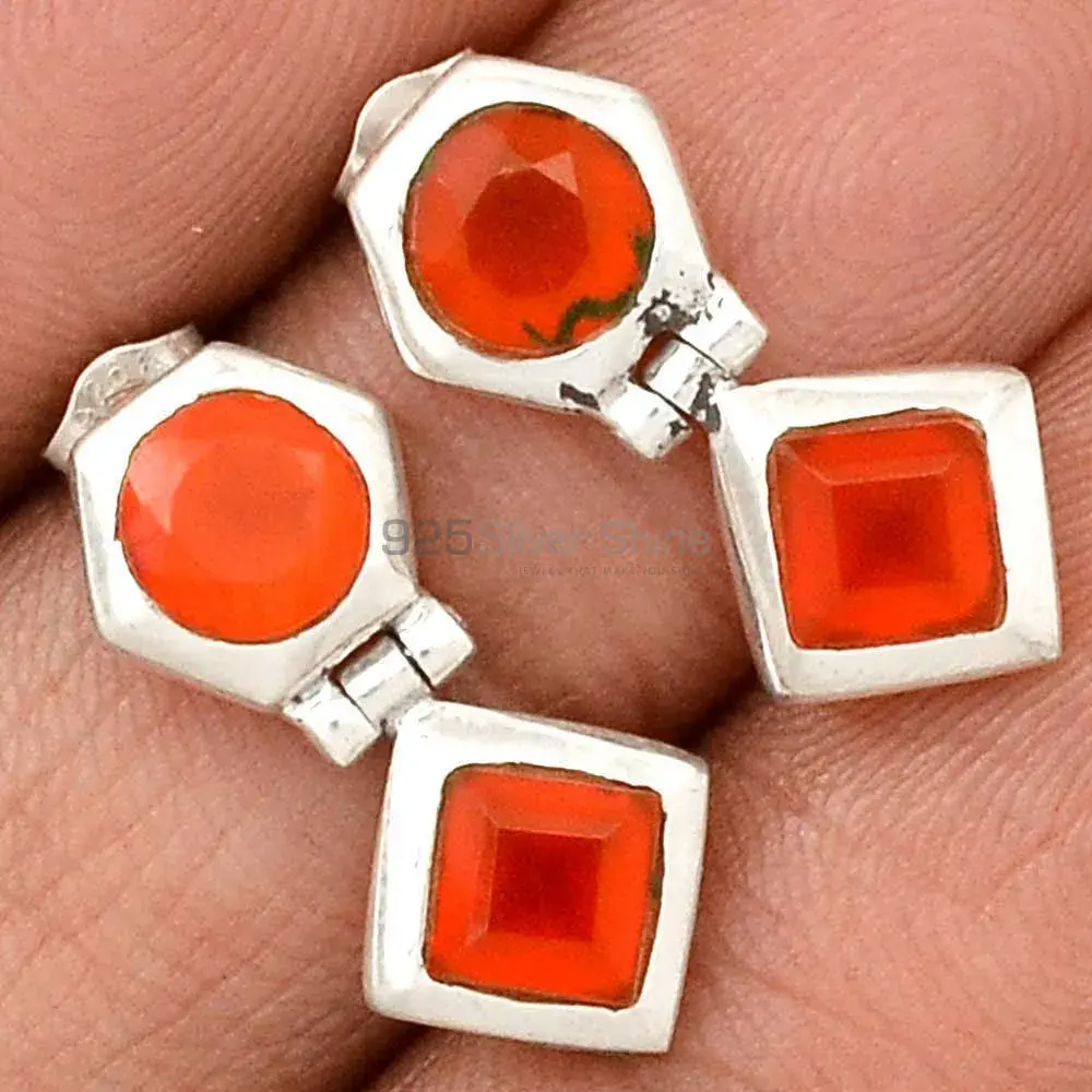 High Quality 925 Sterling Silver Handmade Earrings In Carnelian Gemstone Jewelry 925SE2740_1