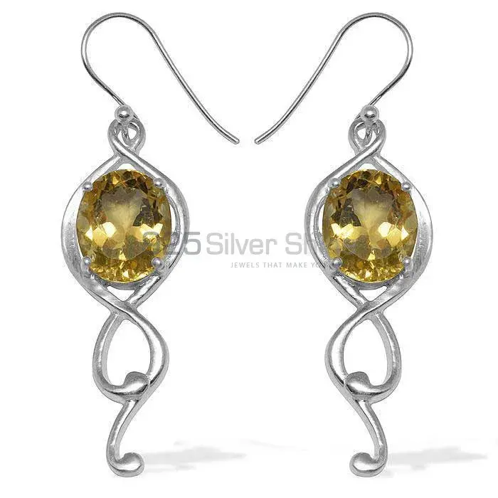High Quality 925 Sterling Silver Handmade Earrings In Citrine Gemstone Jewelry 925SE822