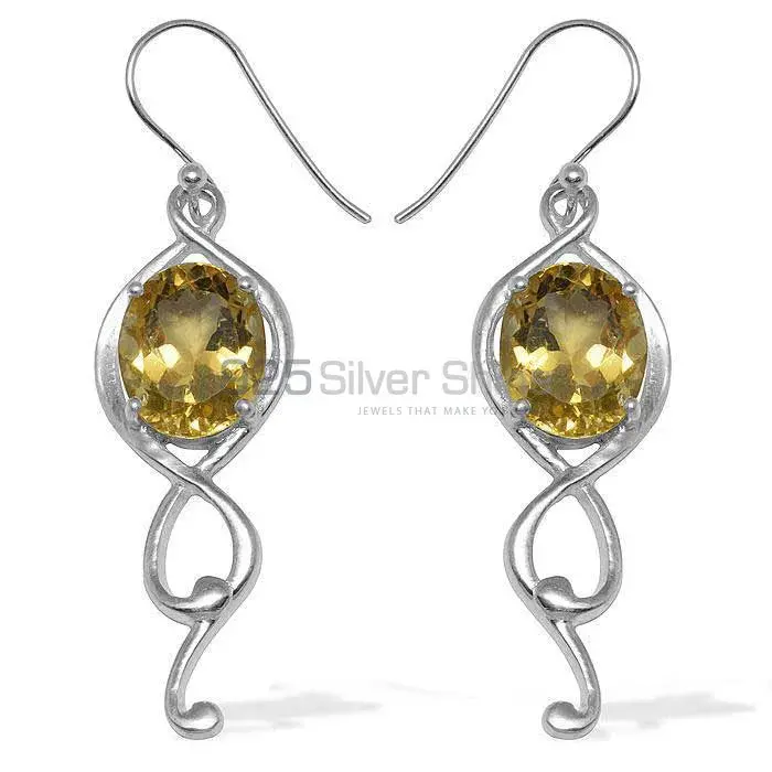 925 Sterling Silver Handmade Earrings In Citrine Gemstone Jewelry 925SE822_0