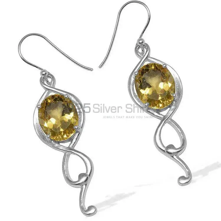 High Quality 925 Sterling Silver Handmade Earrings In Citrine Gemstone Jewelry 925SE822_0