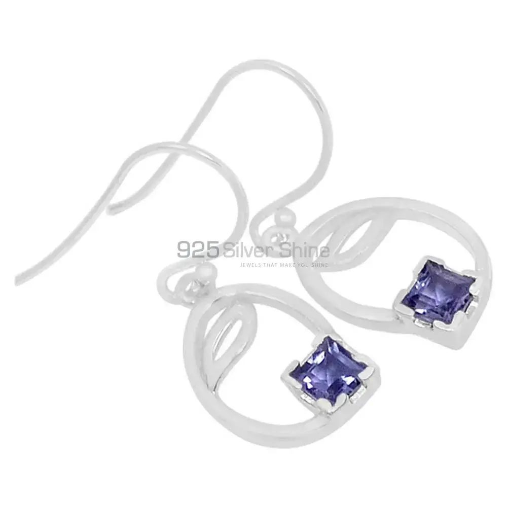 925 Sterling Silver Handmade Earrings In Iolite Gemstone Jewelry 925SE585