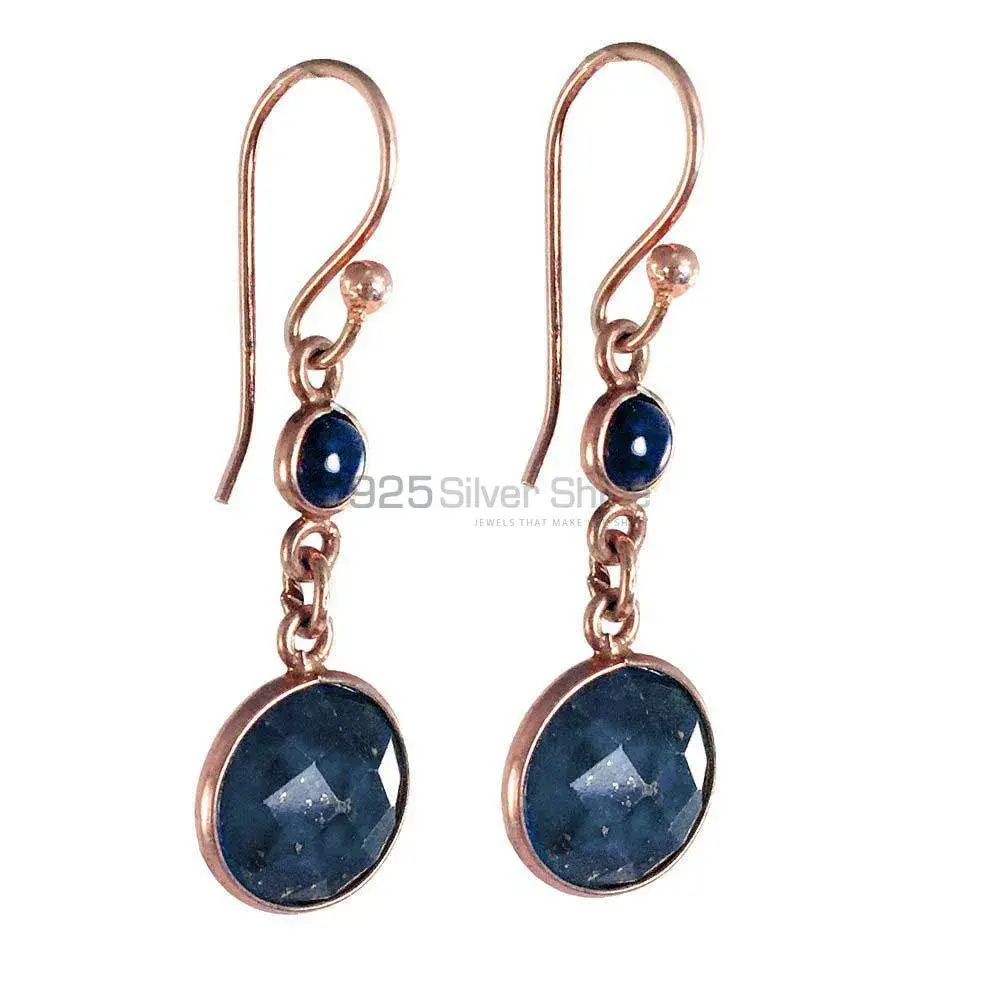 High Quality 925 Sterling Silver Handmade Earrings In Lapis Gemstone Jewelry 925SE1366_0