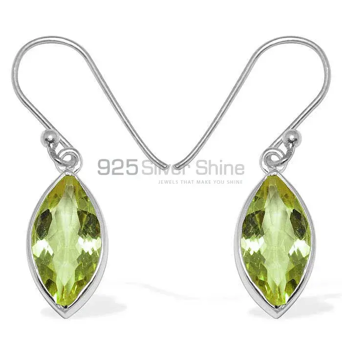 High Quality 925 Sterling Silver Handmade Earrings In Lemon Quartz Gemstone Jewelry 925SE1138