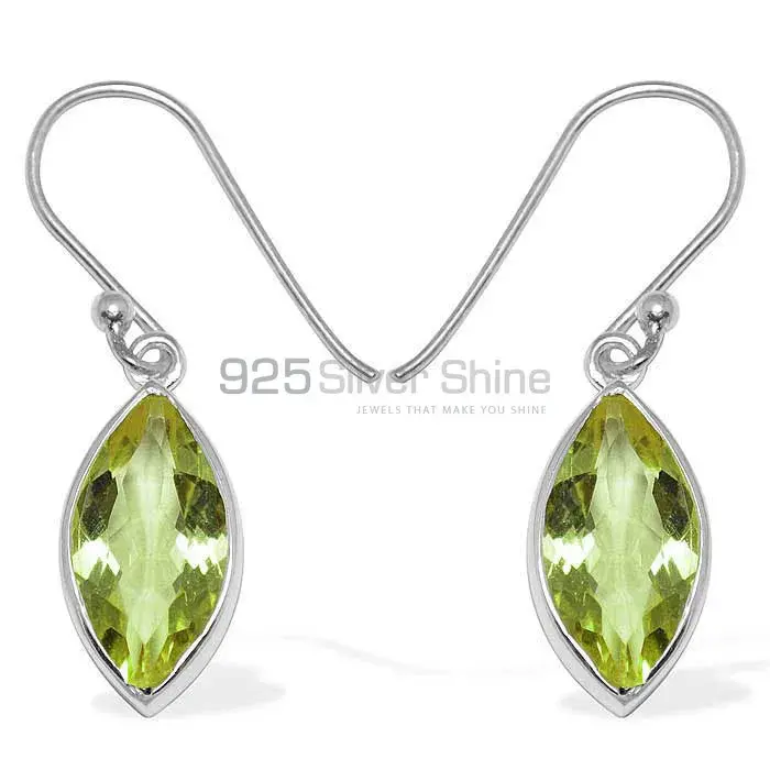 925 Sterling Silver Handmade Earrings In Lemon Quartz Gemstone Jewelry 925SE1138_0