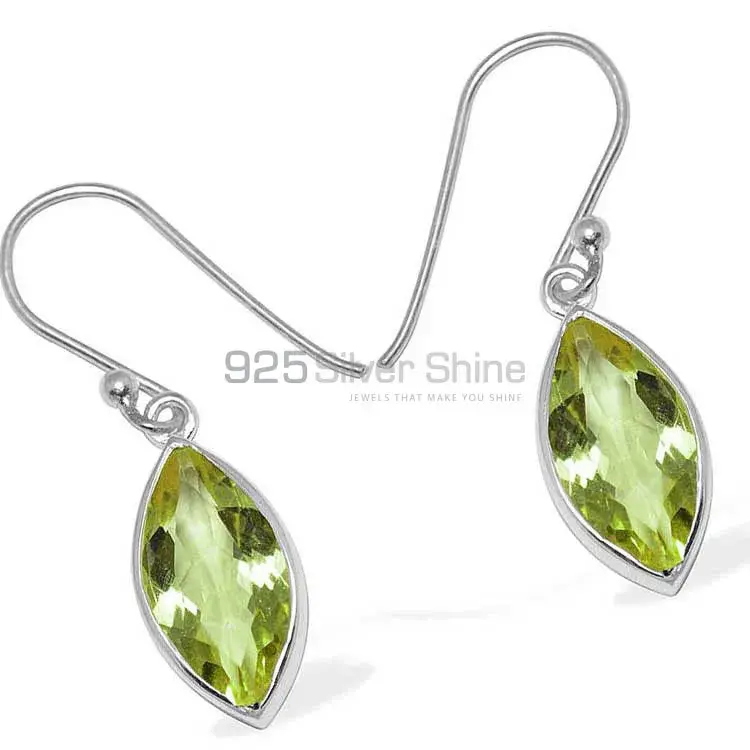 High Quality 925 Sterling Silver Handmade Earrings In Lemon Quartz Gemstone Jewelry 925SE1138_0