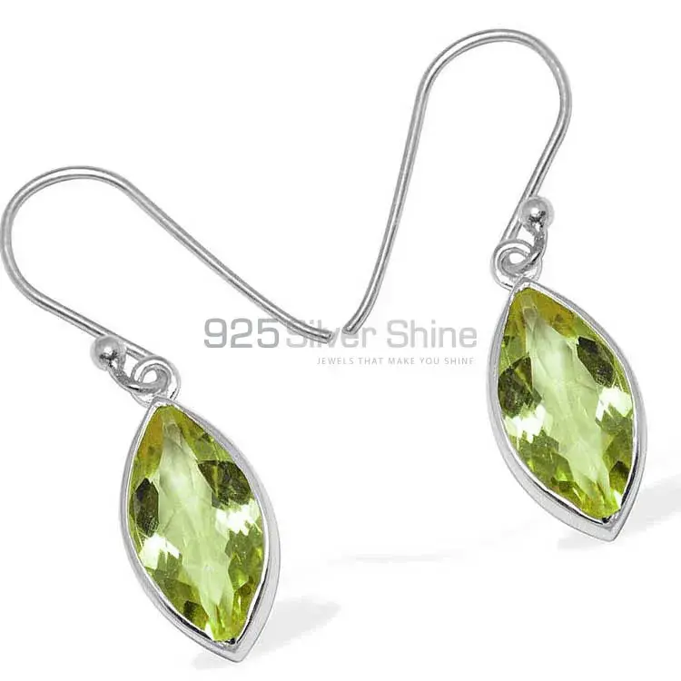925 Sterling Silver Handmade Earrings In Lemon Quartz Gemstone Jewelry 925SE1138_1