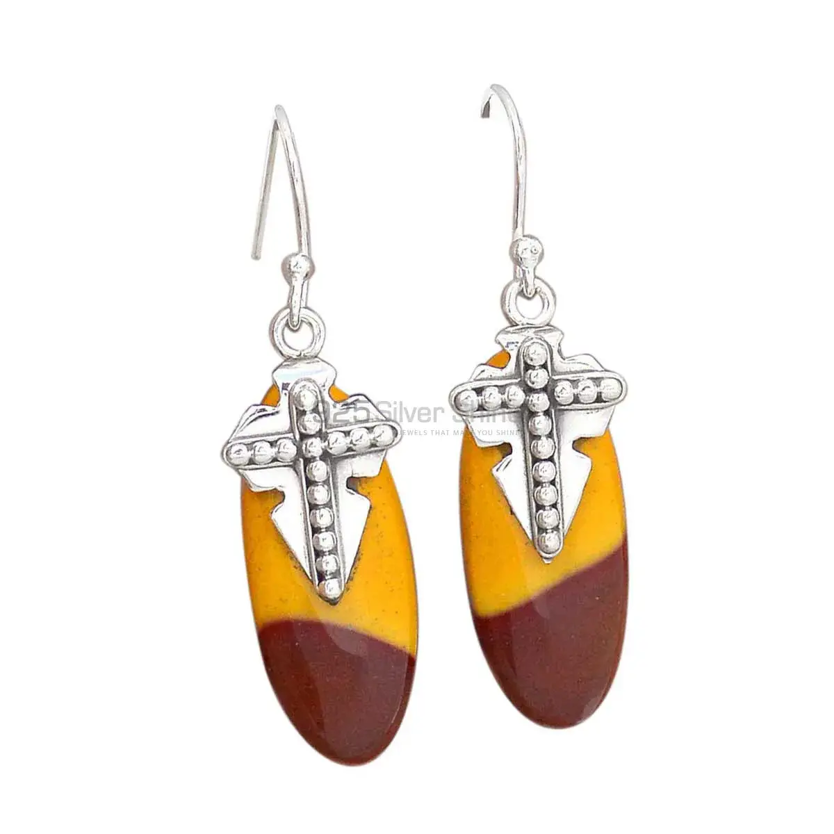 925 Sterling Silver Handmade Earrings In Mookaite Gemstone Jewelry 925SE2616_0