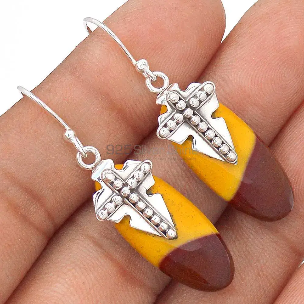 925 Sterling Silver Handmade Earrings In Mookaite Gemstone Jewelry 925SE2616_2