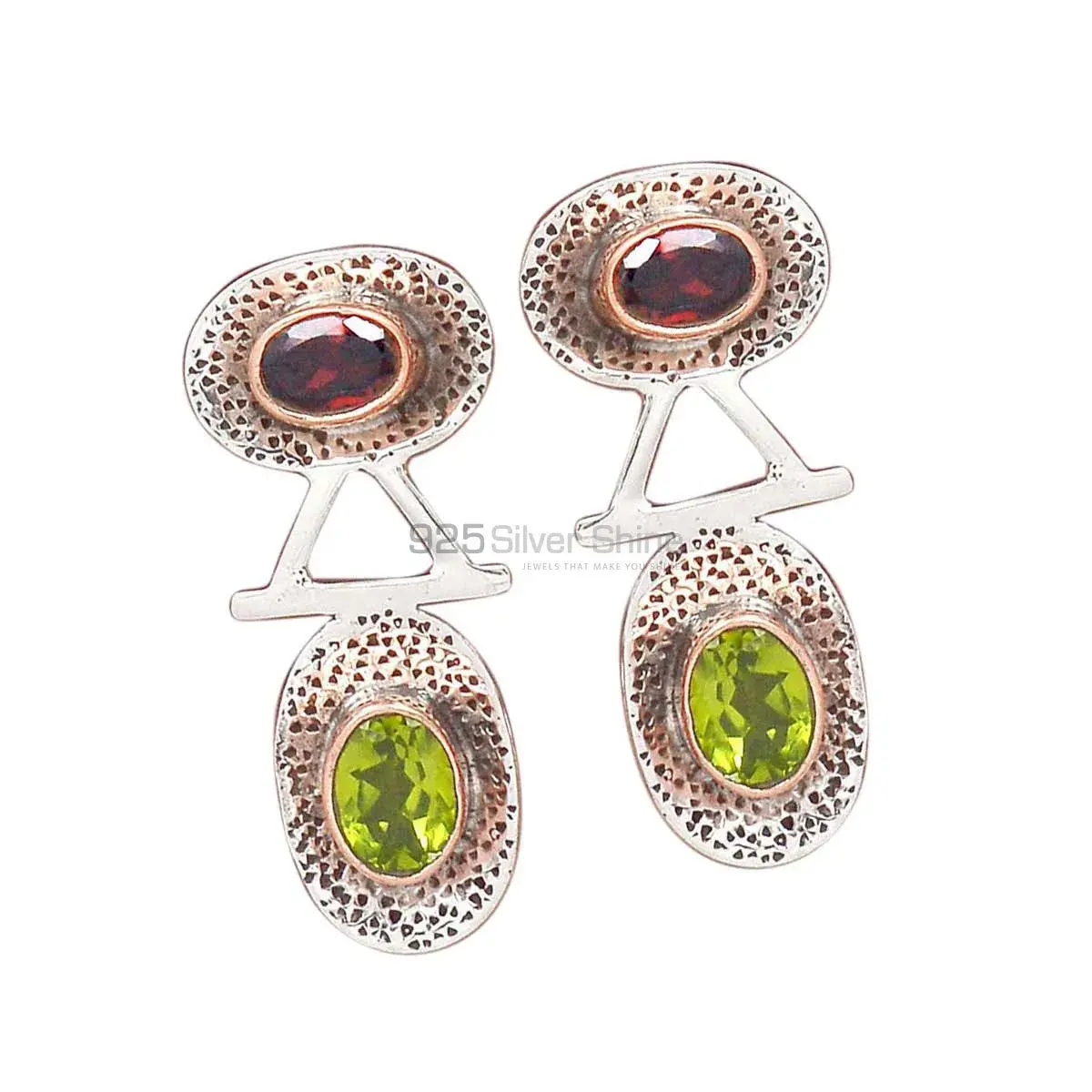 925 Sterling Silver Handmade Earrings In Multi Gemstone Jewelry 925SE2142_0