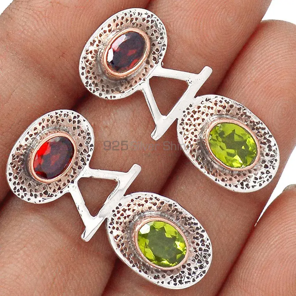 925 Sterling Silver Handmade Earrings In Multi Gemstone Jewelry 925SE2142_1