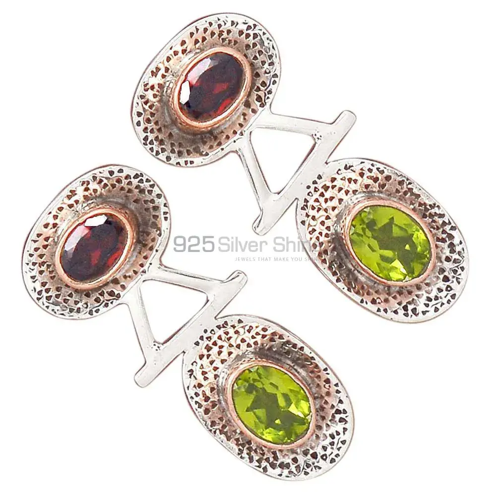 925 Sterling Silver Handmade Earrings In Multi Gemstone Jewelry 925SE2142_2