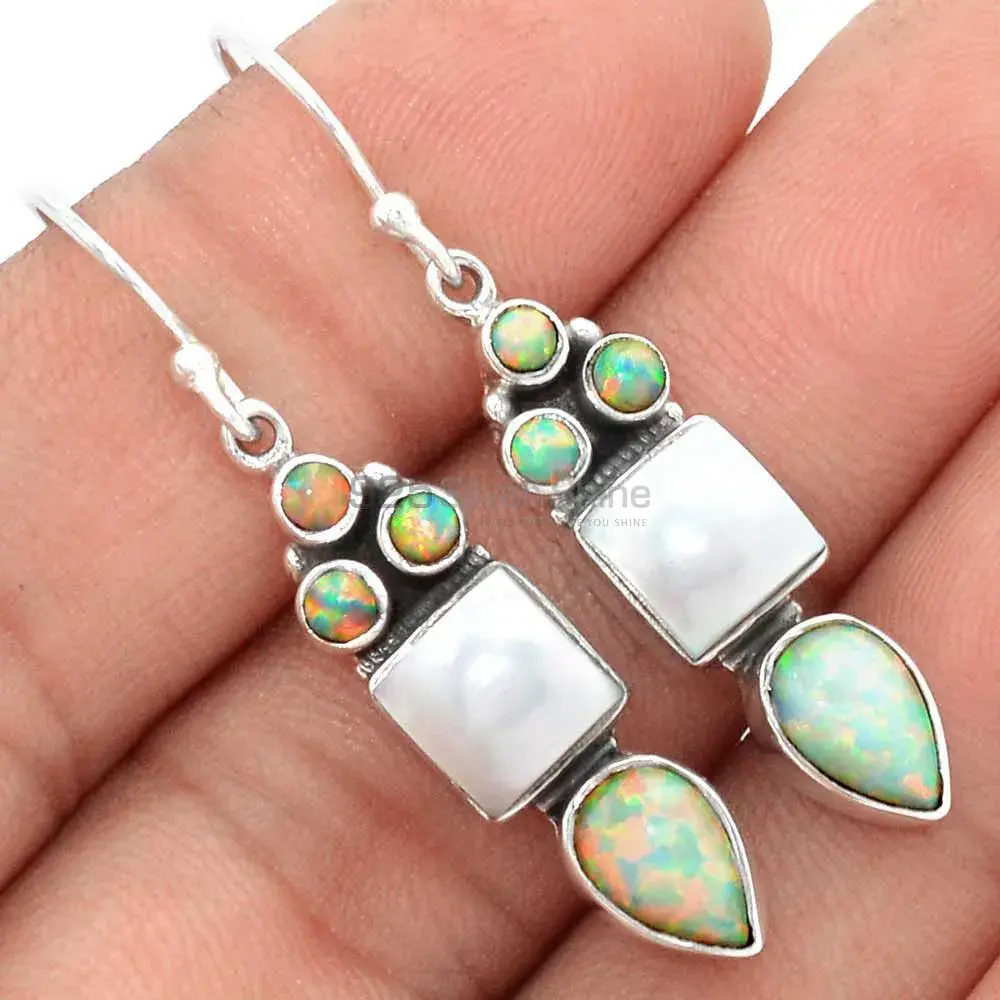 925 Sterling Silver Handmade Earrings In Multi Gemstone Jewelry 925SE2458_1