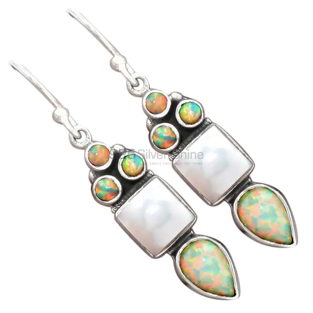 925 Sterling Silver Handmade Earrings In Multi Gemstone Jewelry 925SE2458_2