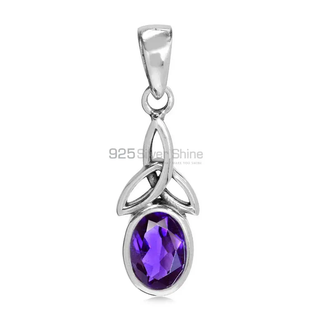 High Quality 925 Sterling Silver Handmade Pendants In Amethyst Gemstone Jewelry 925SP06-5