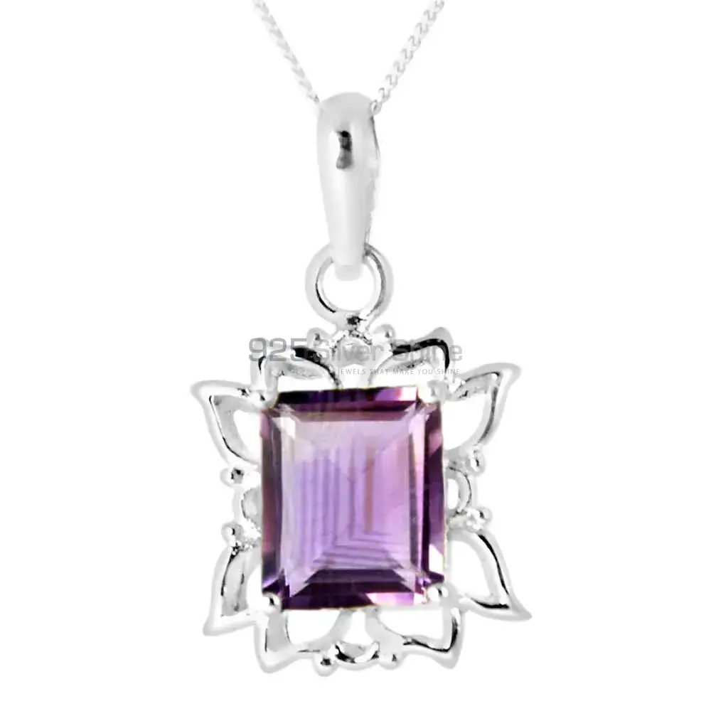 High Quality 925 Sterling Silver Handmade Pendants In Amethyst Gemstone Jewelry 925SP239-1