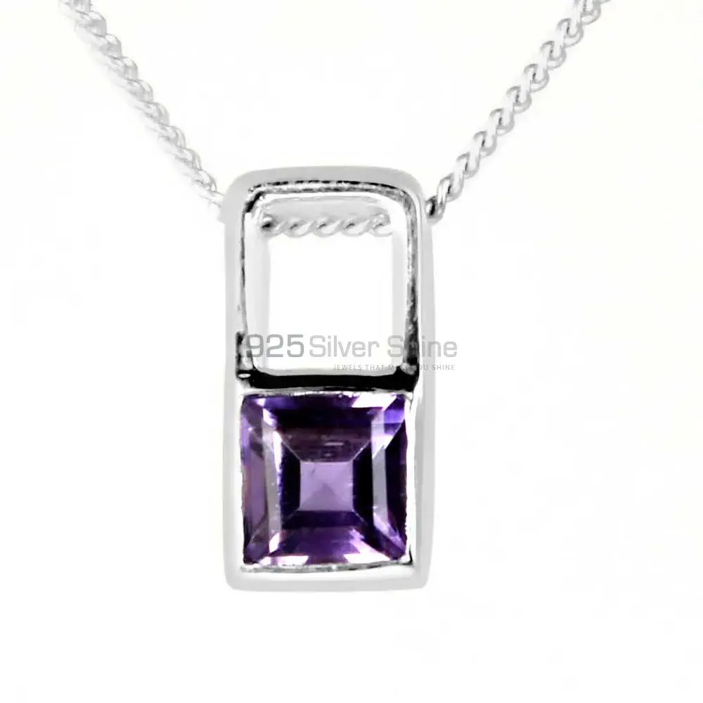 High Quality 925 Sterling Silver Handmade Pendants In Amethyst Gemstone Jewelry 925SP263-2