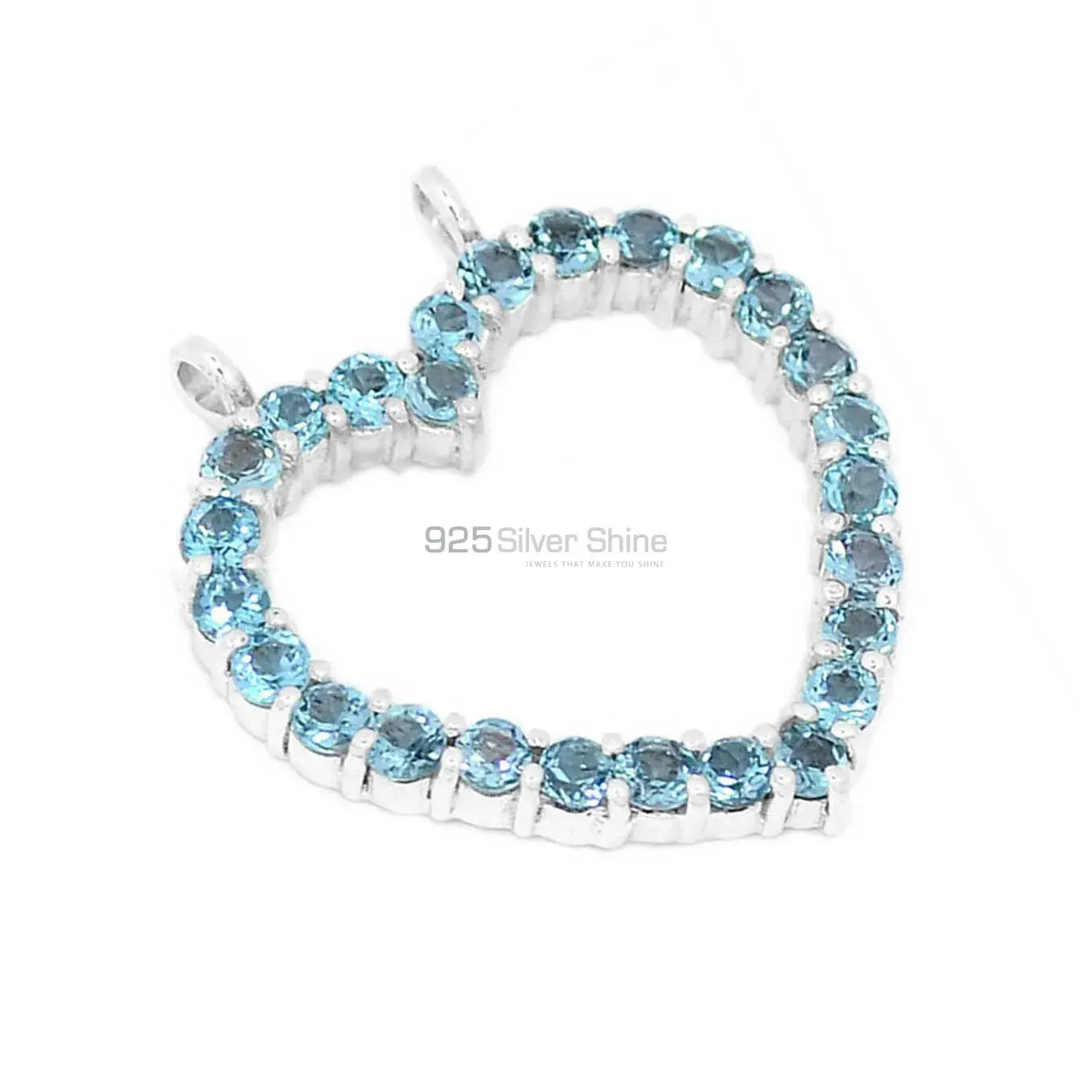 925 Sterling Silver Handmade Pendants In Blue Topaz Gemstone Jewelry 925SP271-2_2