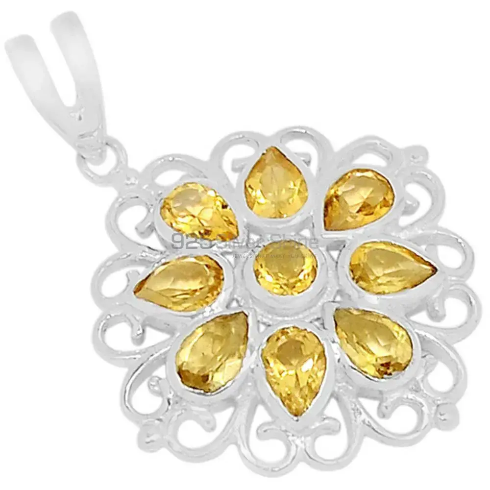 High Quality 925 Sterling Silver Handmade Pendants In Citrine Gemstone Jewelry 925SSP315-3