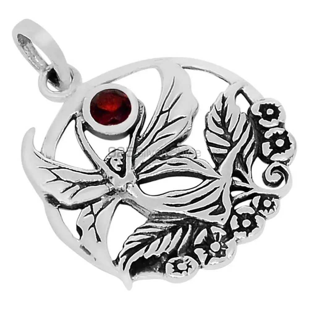 High Quality 925 Sterling Silver Handmade Pendants In Garnet Gemstone Jewelry 925SSP343-2