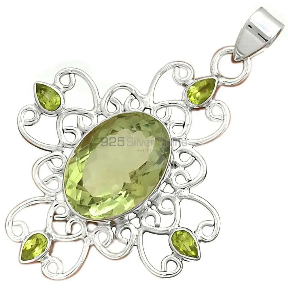 925 Sterling Silver Handmade Pendants In Multi Gemstone Jewelry 925SP097-6_3