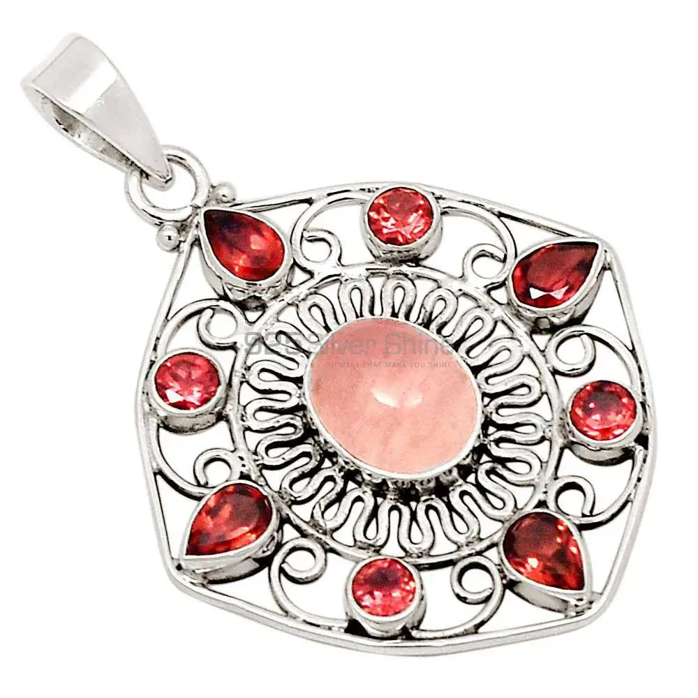 925 Sterling Silver Handmade Pendants In Multi Gemstone Jewelry 925SP110-2_0
