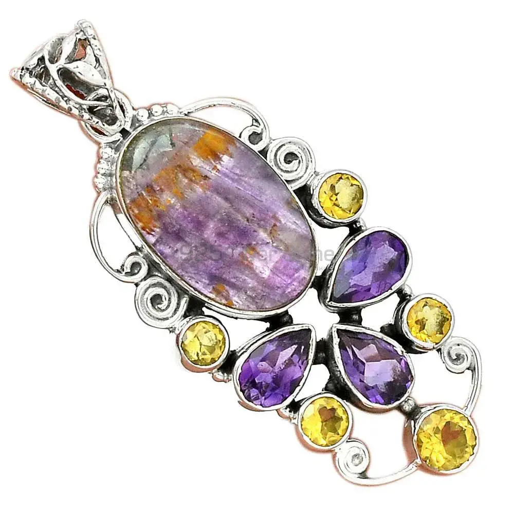 925 Sterling Silver Handmade Pendants In Multi Gemstone Jewelry 925SP22-2_0