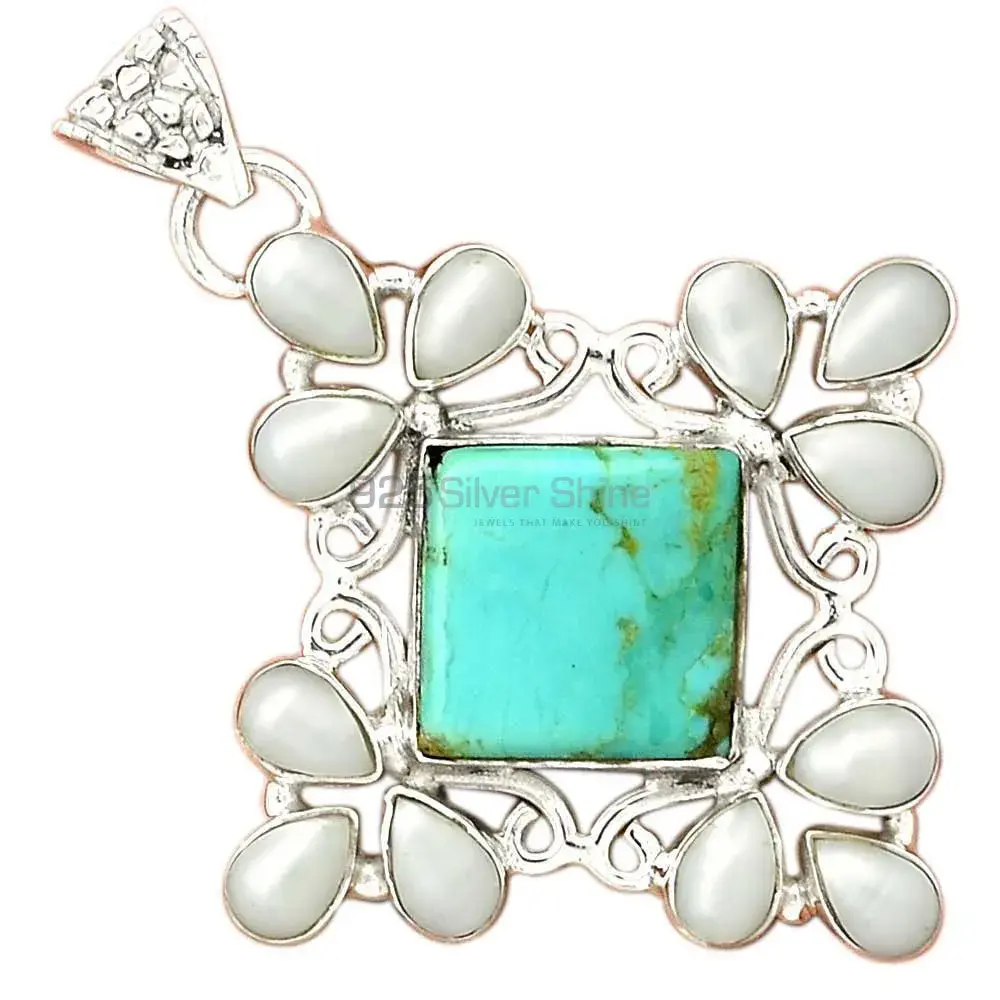 High Quality 925 Sterling Silver Handmade Pendants In Multi Gemstone Jewelry 925SP37-4