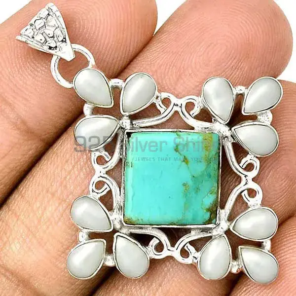 925 Sterling Silver Handmade Pendants In Multi Gemstone Jewelry 925SP37-4_1