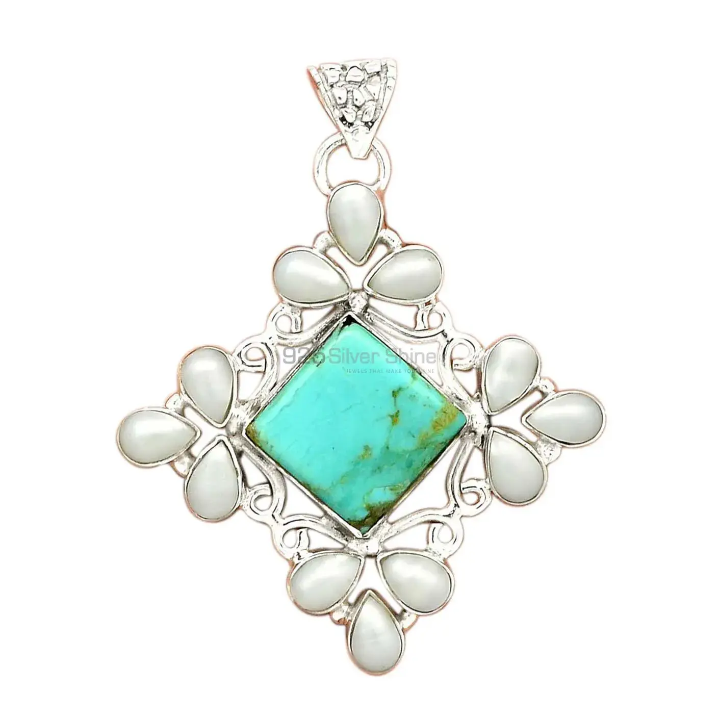 925 Sterling Silver Handmade Pendants In Multi Gemstone Jewelry 925SP37-4_2
