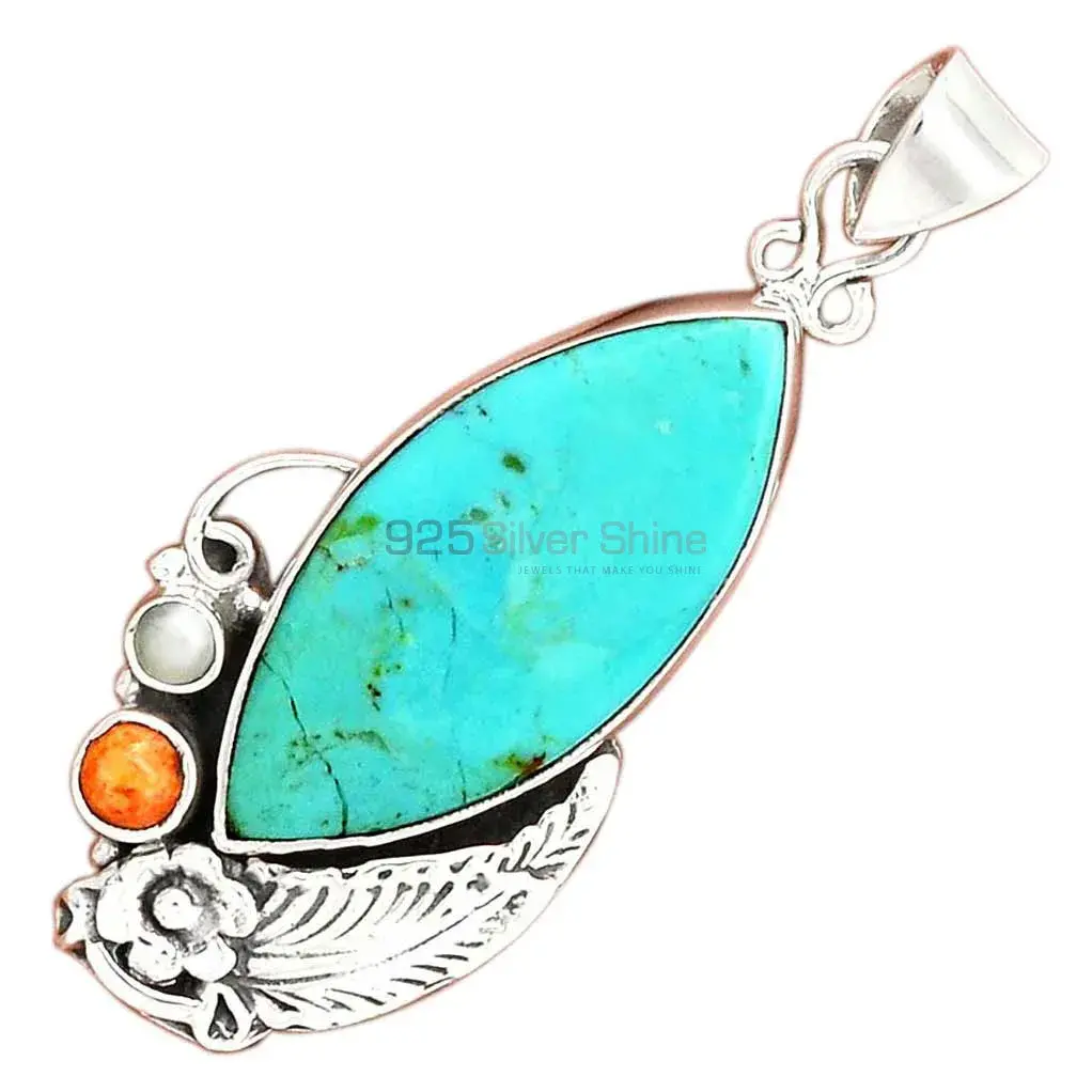 925 Sterling Silver Handmade Pendants In Multi Gemstone Jewelry 925SP49_0