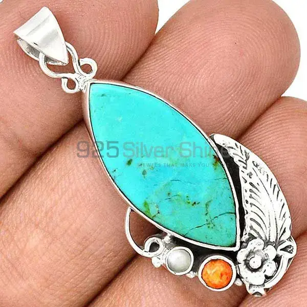 925 Sterling Silver Handmade Pendants In Multi Gemstone Jewelry 925SP49_1
