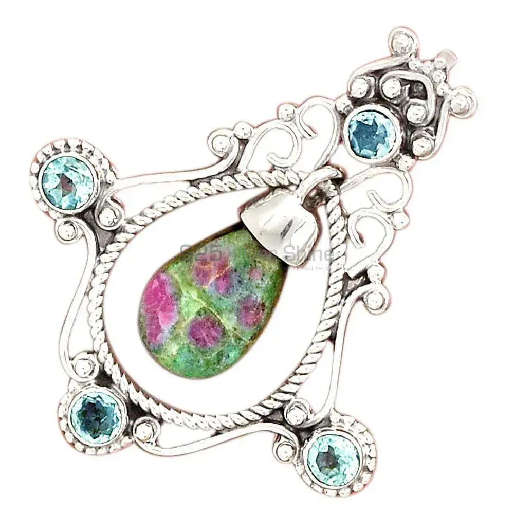 925 Sterling Silver Handmade Pendants In Multi Gemstone Jewelry 925SP65-1_1