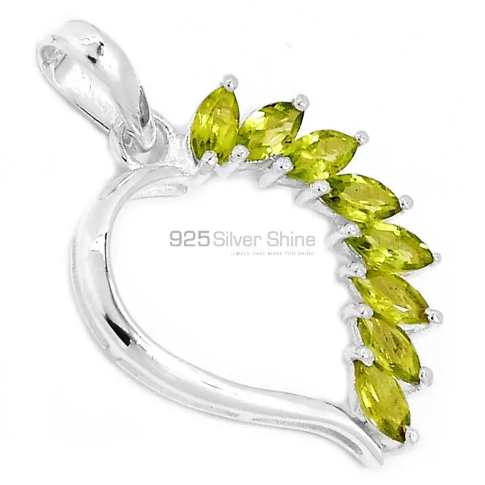 High Quality 925 Sterling Silver Handmade Pendants In Peridot Gemstone Jewelry 925SSP304-4