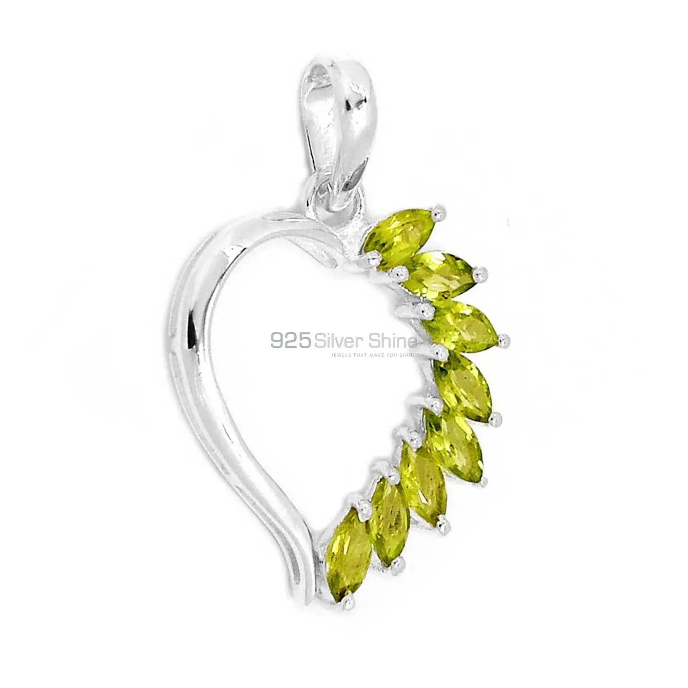 High Quality 925 Sterling Silver Handmade Pendants In Peridot Gemstone Jewelry 925SSP304-4_0