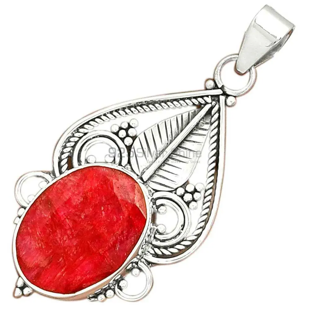 925 Sterling Silver Handmade Pendants In Ruby Gemstone Jewelry 925SP087-4_3